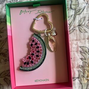 NWT Betsey Johnson Summer Watermelon Bling Keychain